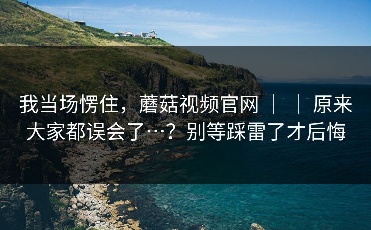 我当场愣住，蘑菇视频官网 ｜ ｜ 原来大家都误会了…？别等踩雷了才后悔